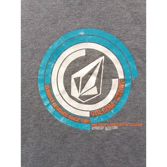 Y2K Volcom Hoodie Men's Size Large Gray Pullover Long Sleeve - Picture 2 of 10